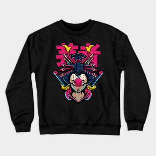 Japanese Geisha Warrior with samurai Crewneck Sweatshirt